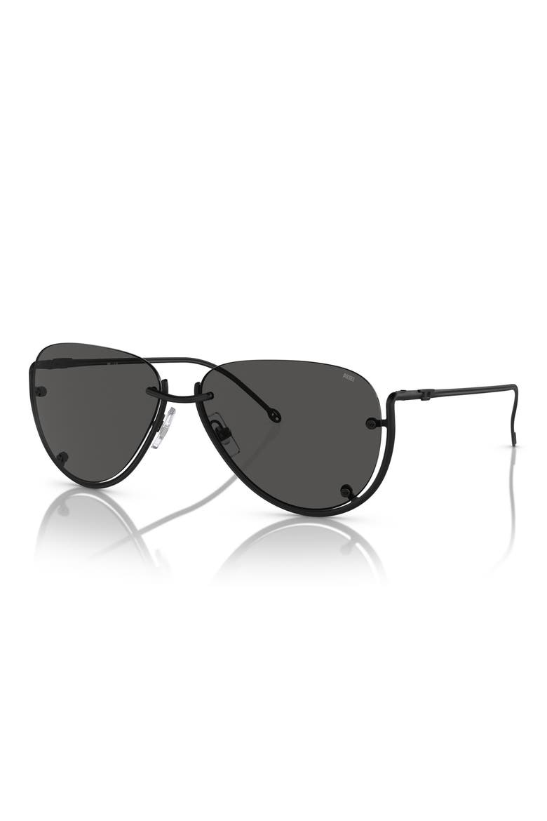 59mm Pilot Sunglasses, Alternate, color, MATTE BLACK / DARK GREY
