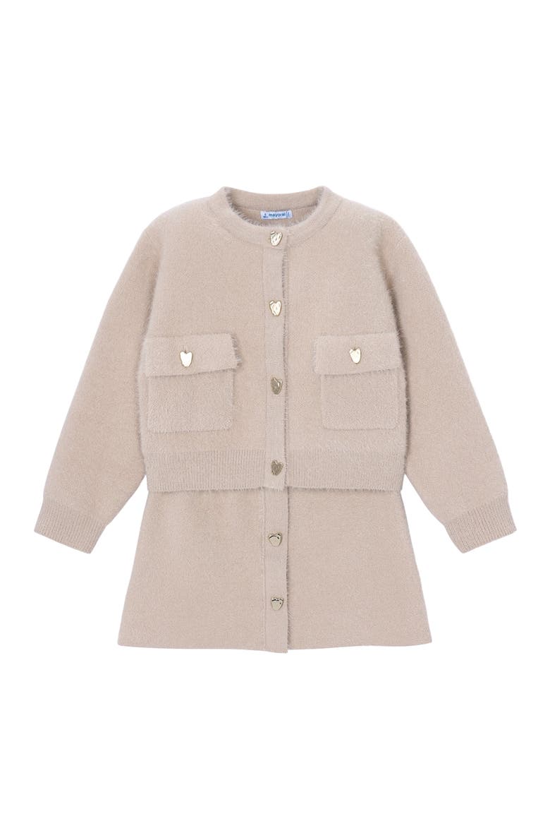 Knit Cardigan & Skirt Set, Main, color, Beige