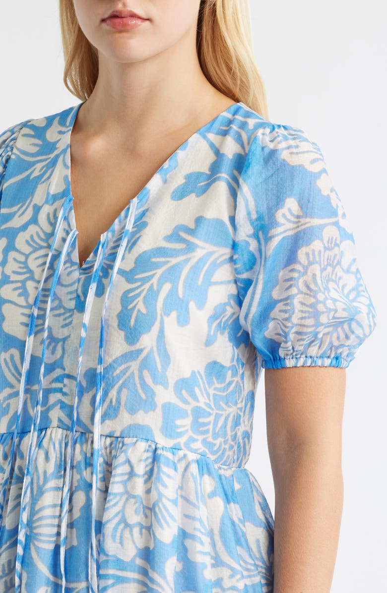 Halogen<sup>®</sup> Tie Neck Minidress, Alternate, color, Blue Multi