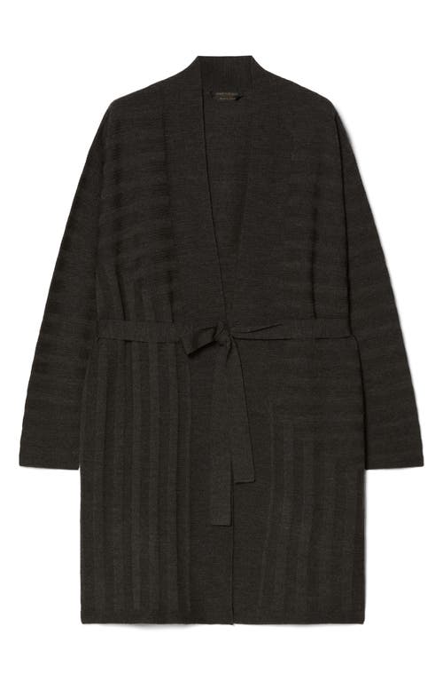 Marina Rinaldi Zamia Tie Belt Merino Wool Cardigan In Black