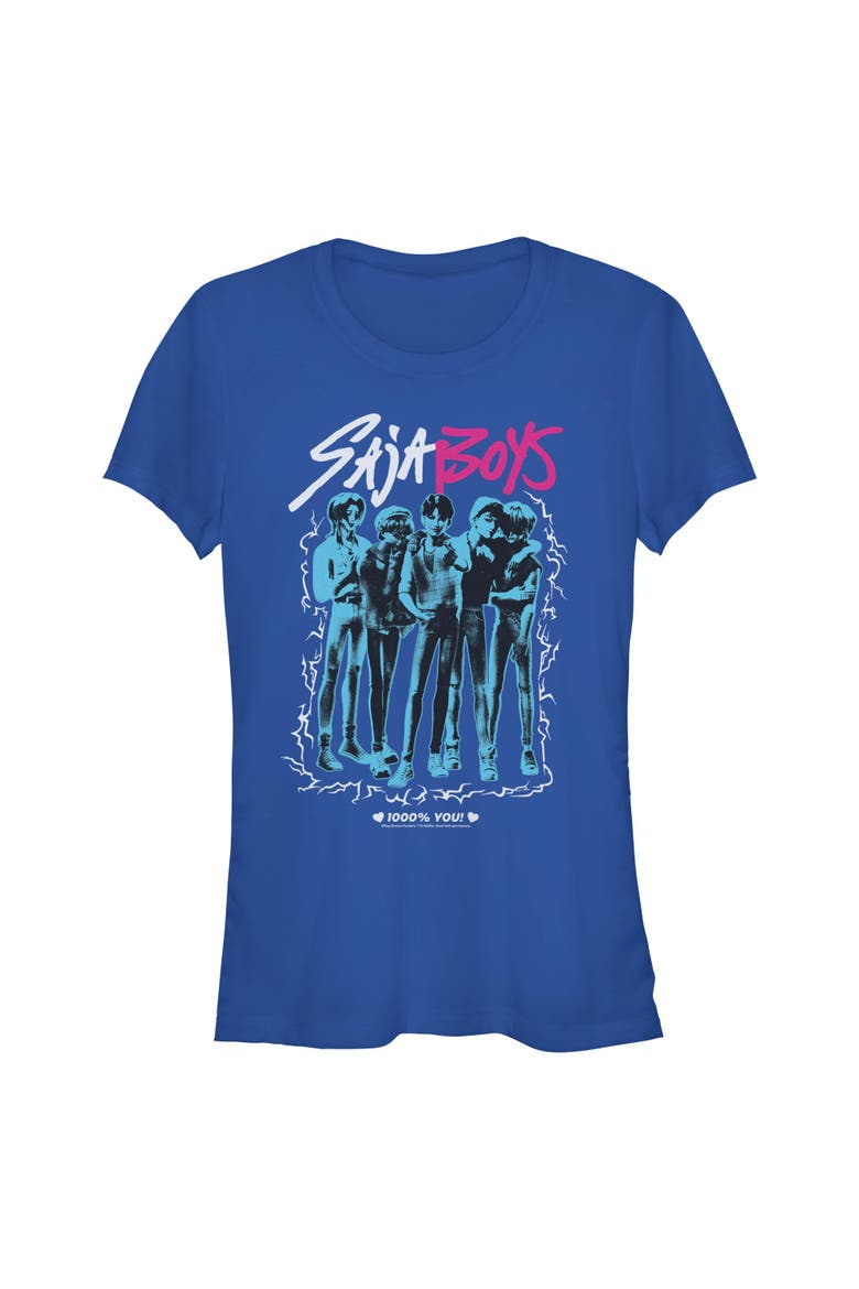 Junior's KPop Demon Hunters Saja Boys Portrait  Graphic T-Shirt, Main, color, Royal Blue