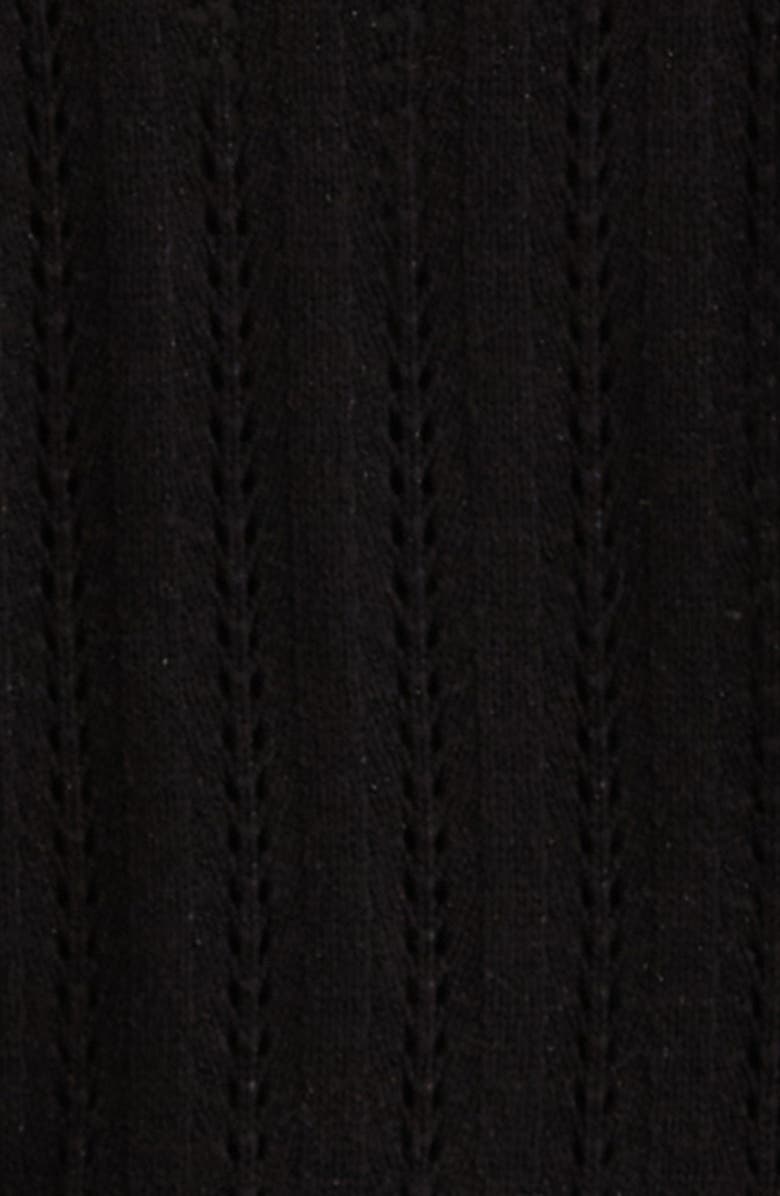 Nordstrom Kids' Pointelle Metallic Cardigan, Alternate, color, Black