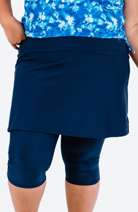 Plus Size Skirted Swim Capris