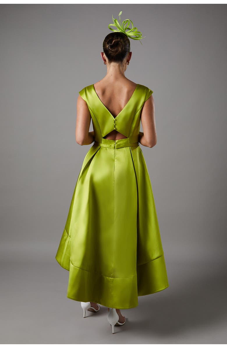 Coast High Low Twill Midi Dress, Alternate, color, Chartreuse