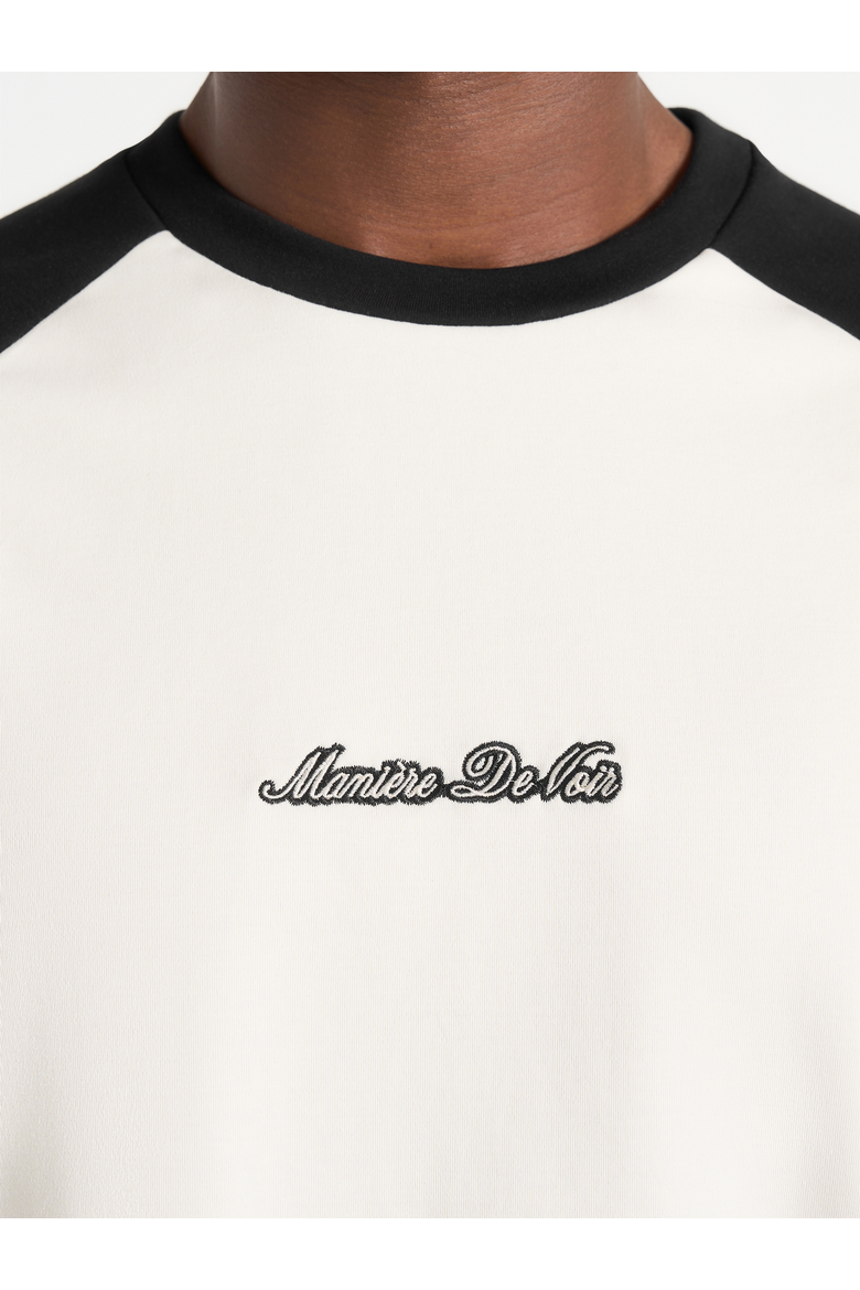 Unisex Signature Raglan Cotton T-Shirt, Alternate, color, White/Black