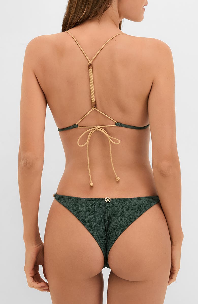 ViX Paula Hermanny Firenze April Crinkle Racerback Bikini Top, Alternate, color, Green