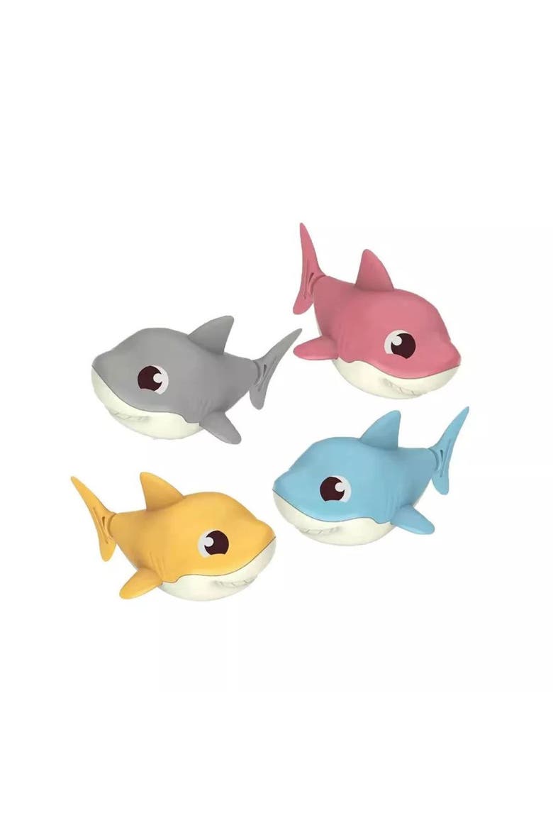 12pc Floating Shark Bath Toys for Toddlers Colorful Wind Up Swimming Sharks Interactive and Battery Free Water Play, Alternate, color, Multicolor