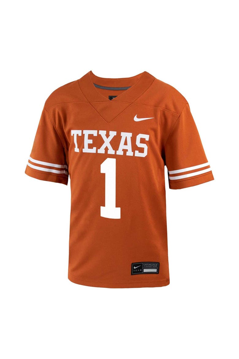 Youth Nike #1 Texas Orange Texas Longhorns 1st Armored Division Old Ironsides Untouchable Football Jersey, Alternate, color, Burnt Orange