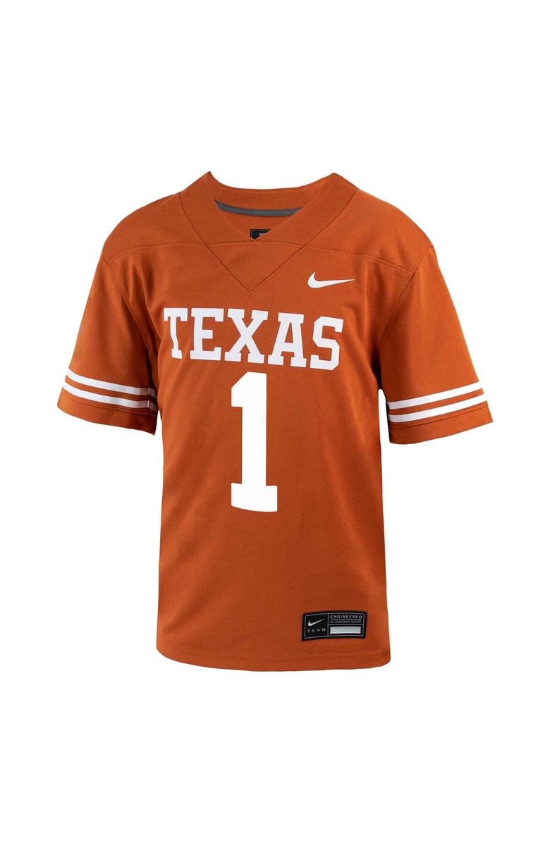 Nike Youth Nike #1 Texas Orange Texas Longhorns 1st Armored Division Old Ironsides Untouchable Football Jersey, Alternate, color, Burnt Orange