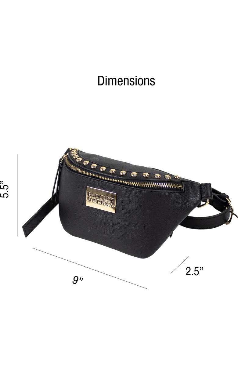 BADGLEY MISCHKA Bridgette Vegan Leather Belt Bag, Alternate, color, Black