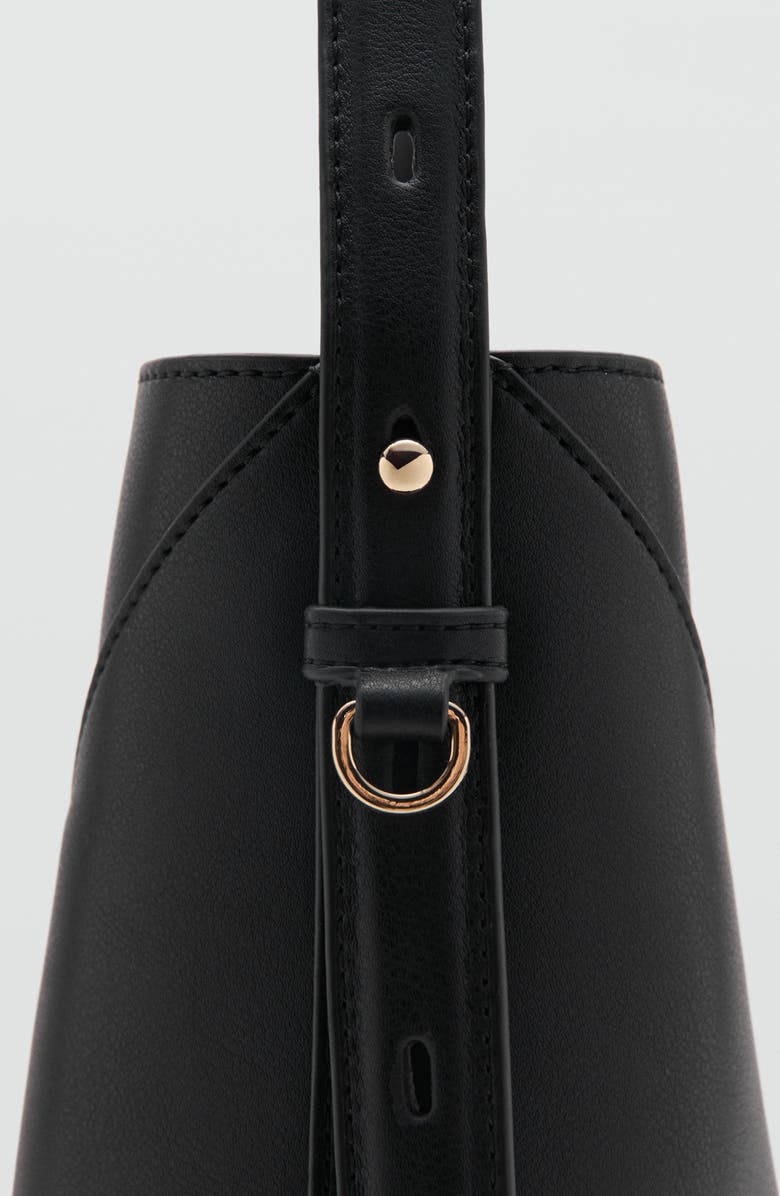 MANGO Large Faux Leather Bucket Bag, Alternate, color,