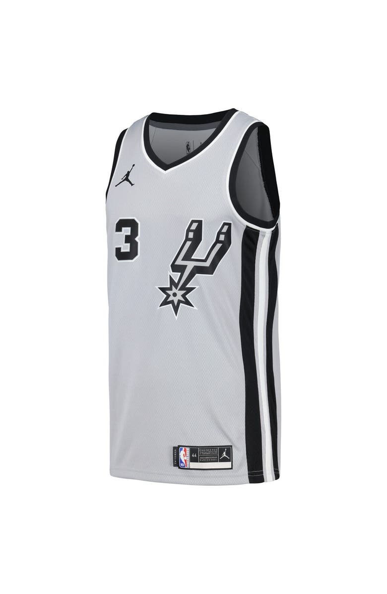 Jordan Brand Men's Nike Keldon Johnson Silver San Antonio Spurs Swingman Player Jersey - Statement Edition, Alternate, color, 