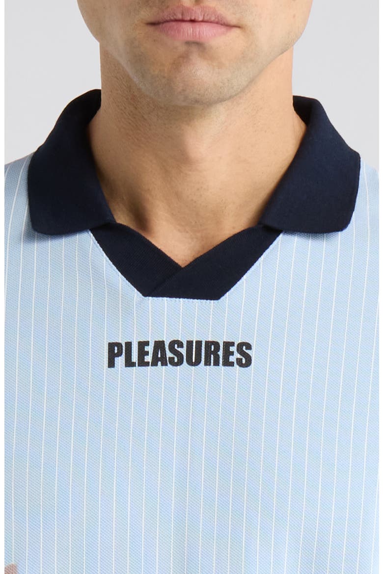 Pet Pinstripe Graphic Cotton Polo, Alternate, color, BLUE
