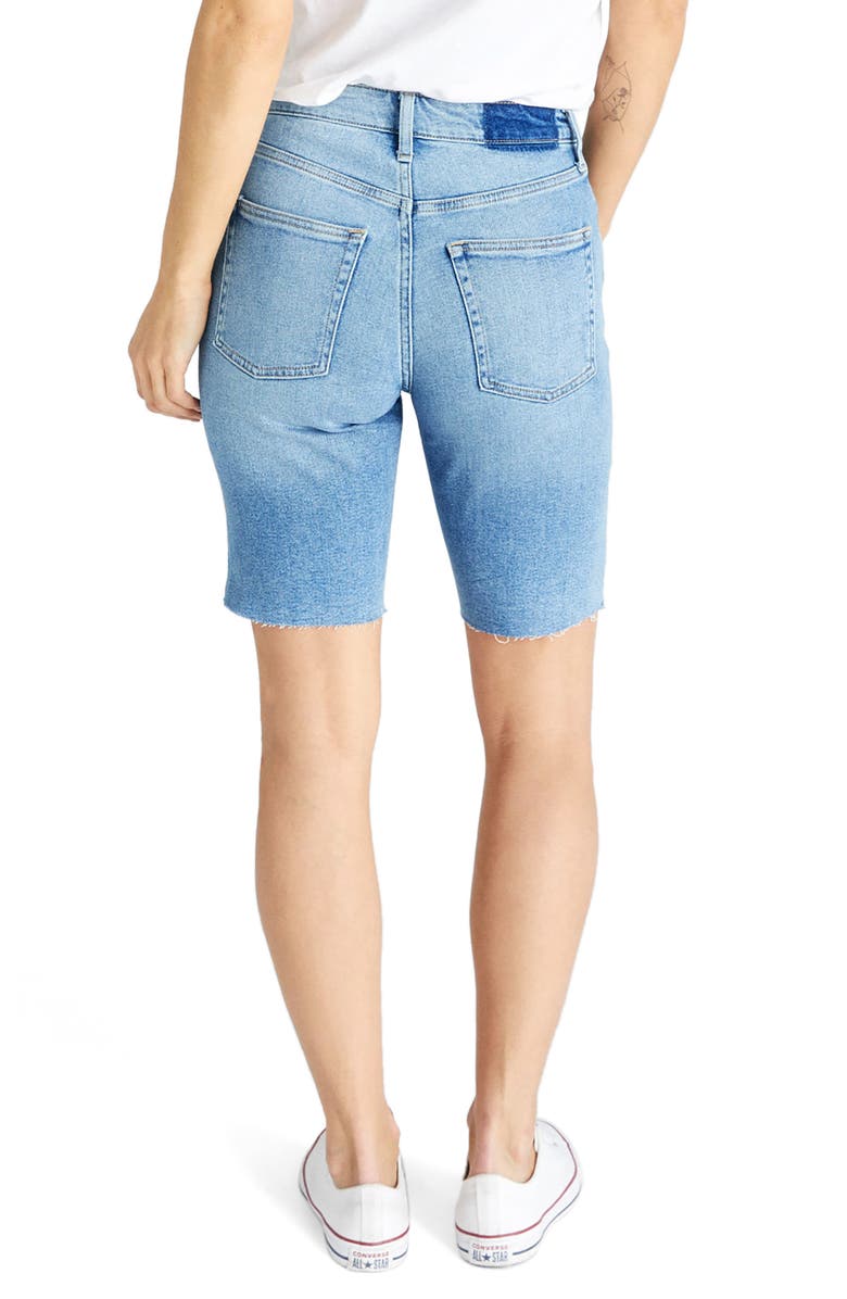 ÉTICA Brandy High Waist Denim Bermuda Cutoff Shorts, Alternate, color,