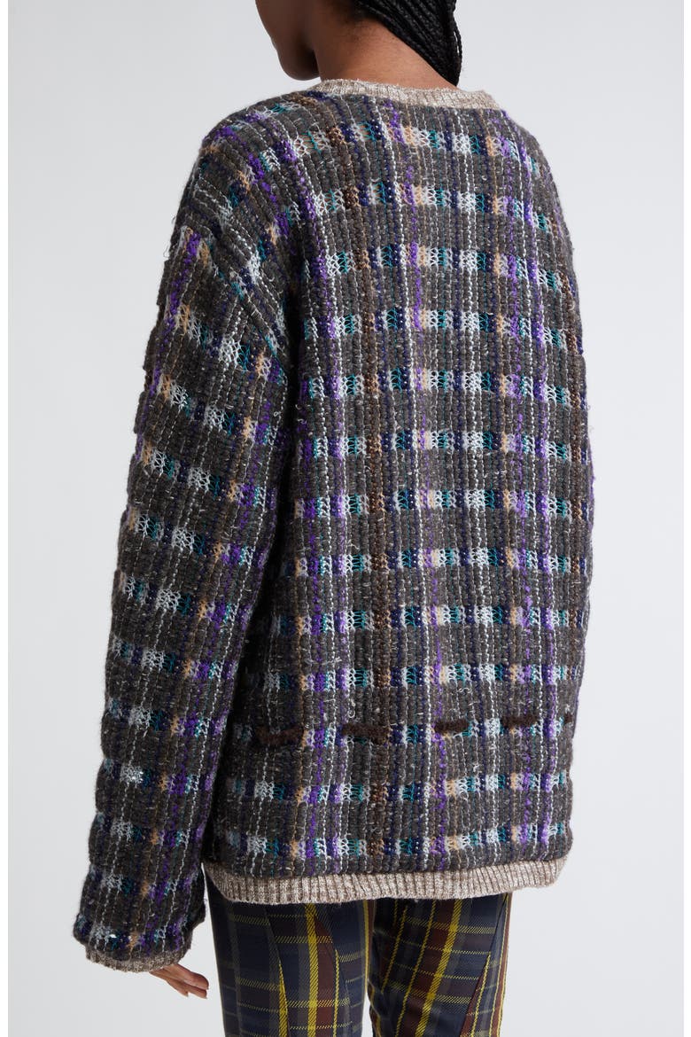 x Vitelli Plaid Crewneck Sweater, Alternate, color, VITELLI BROWN PLAID