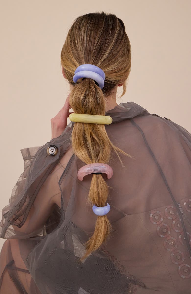 LELET NY Marbled Arch Ponytail Cuff, Alternate, color, Blue Agate