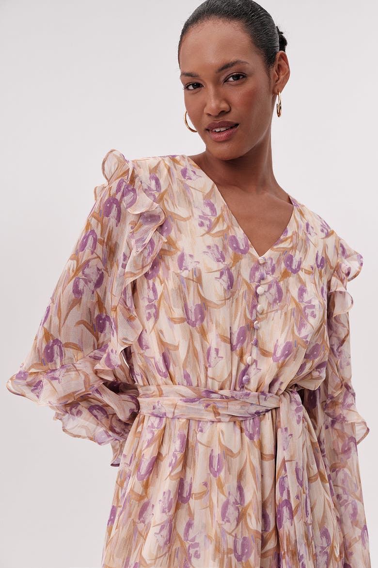 Katelin V Neck Belted Mini Dress, Alternate, color, Multi Color