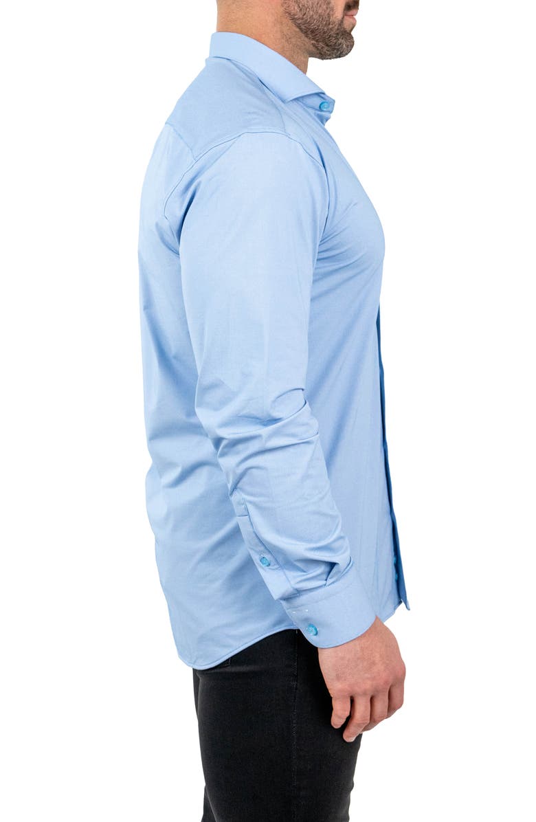 Maceoo Einstein Stretchblotter Light Blue Button-Up Shirt, Alternate, color, Blue