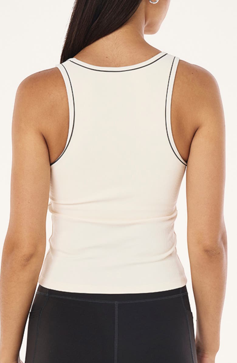 P.E Nation Nexus Rib Tank, Alternate, color, Whisper White / Smokestone