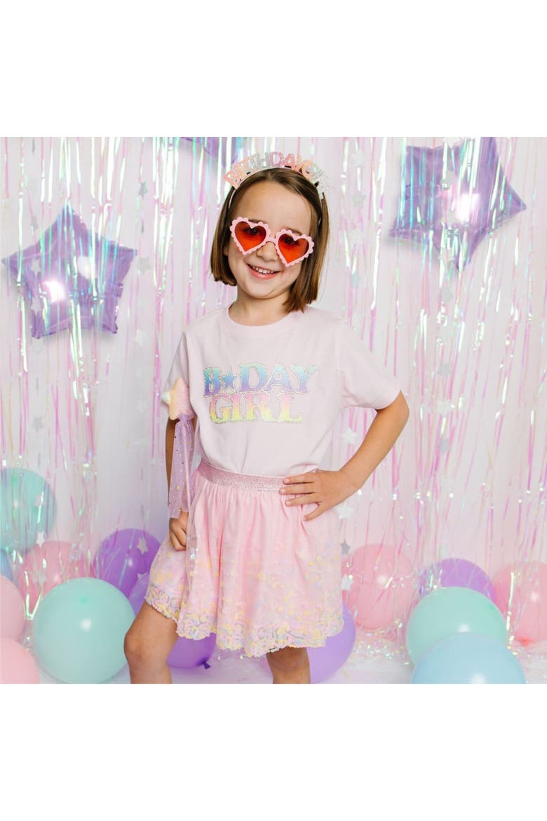 Pastel Rainbow Birthday Girl Headband, Alternate, color, Multicolor