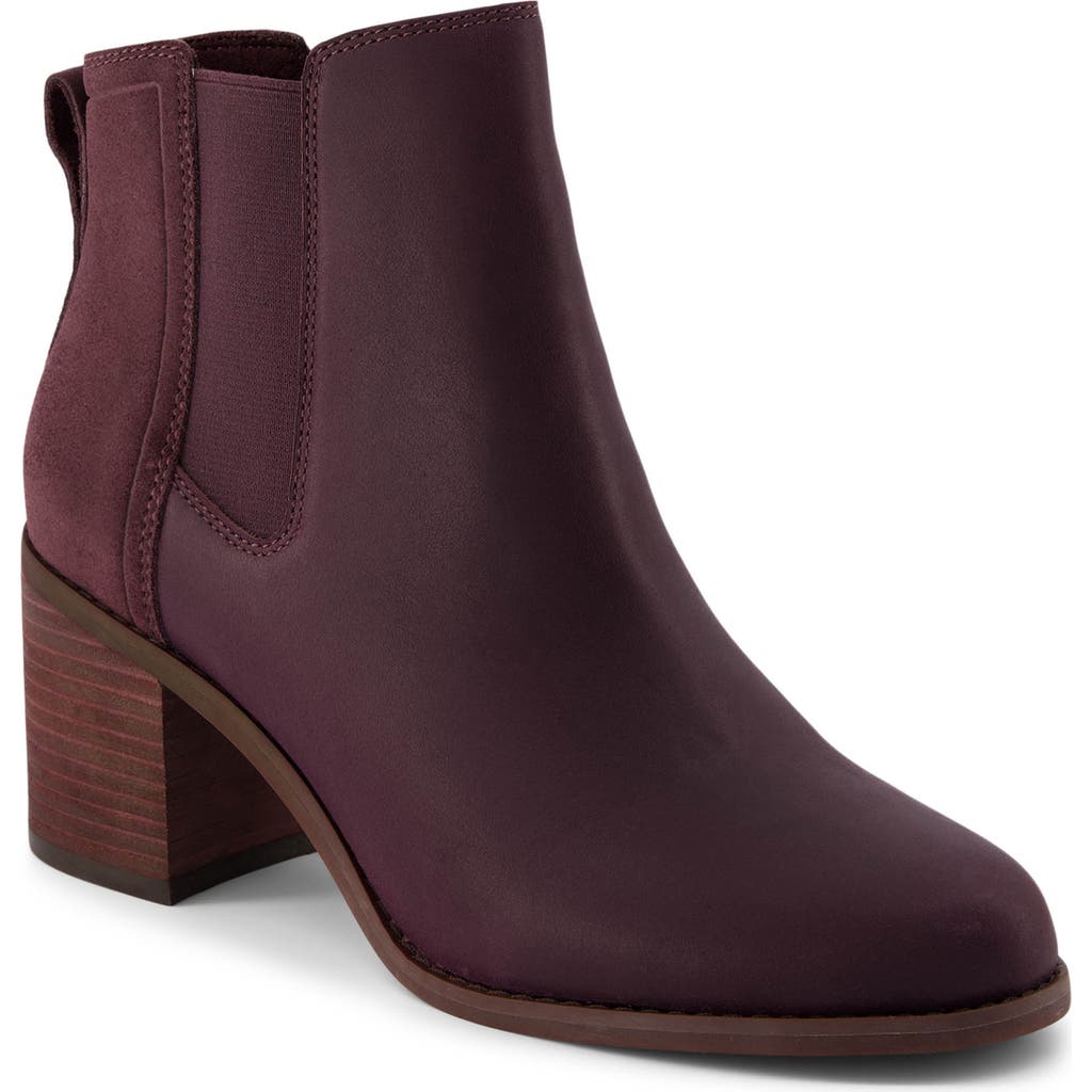 Toms Block Heel Chelsea Boot In Purple