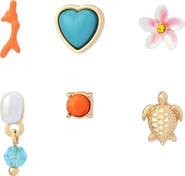 Betsey Johnson Set of 3 Beachy Stud Earrings