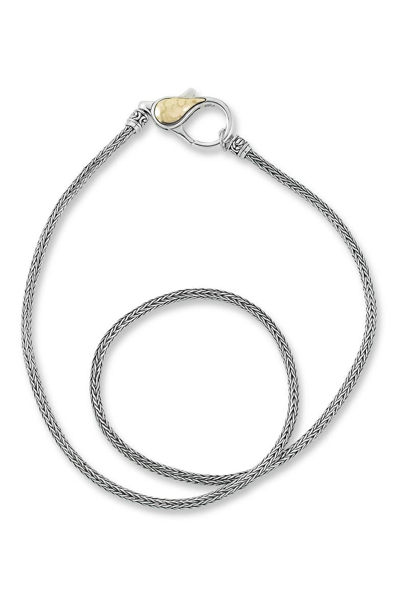 Sterling Silver & 18K Gold Woven Chain Necklace, Main, color, SILVER AND GOLD