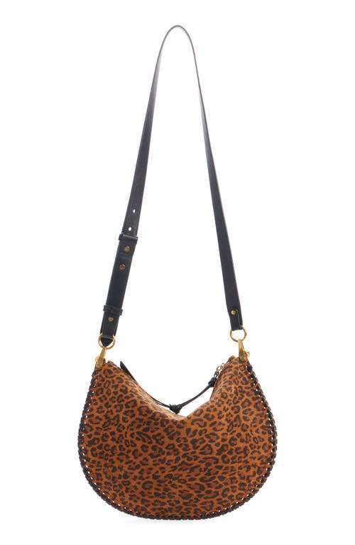 Isabel Marant Oskan Leopard Spot Suede Shoulder Bag In Brown