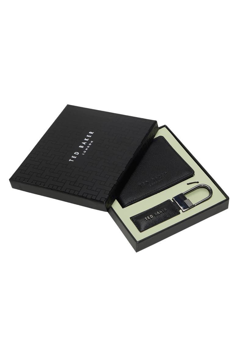 Finley Bifold Wallet & Key Ring Set, Alternate, color, BLACK
