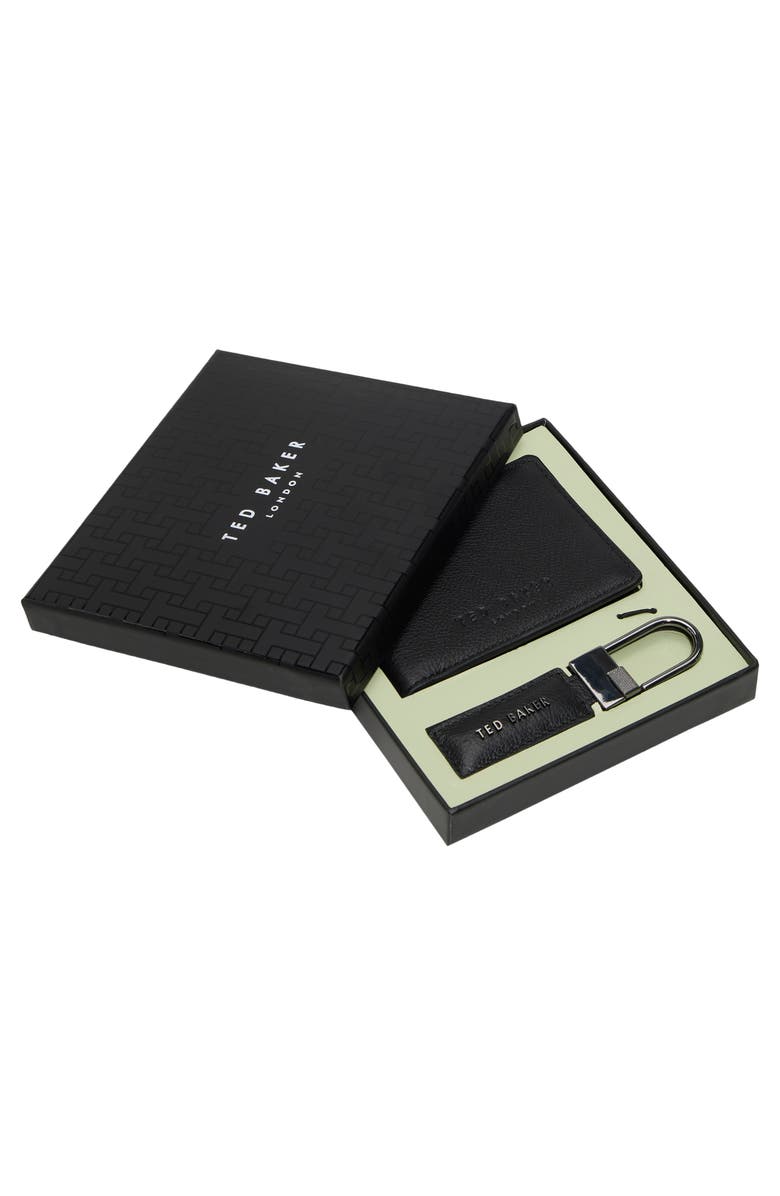 Ted Baker Finley Bifold Wallet & Key Ring Set, Alternate, color, Black