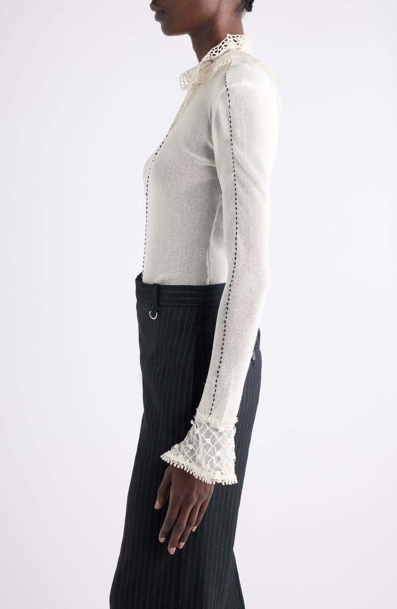 Isabel Marant Sarah Embroidered Mesh Top, Alternate, color, Ecru