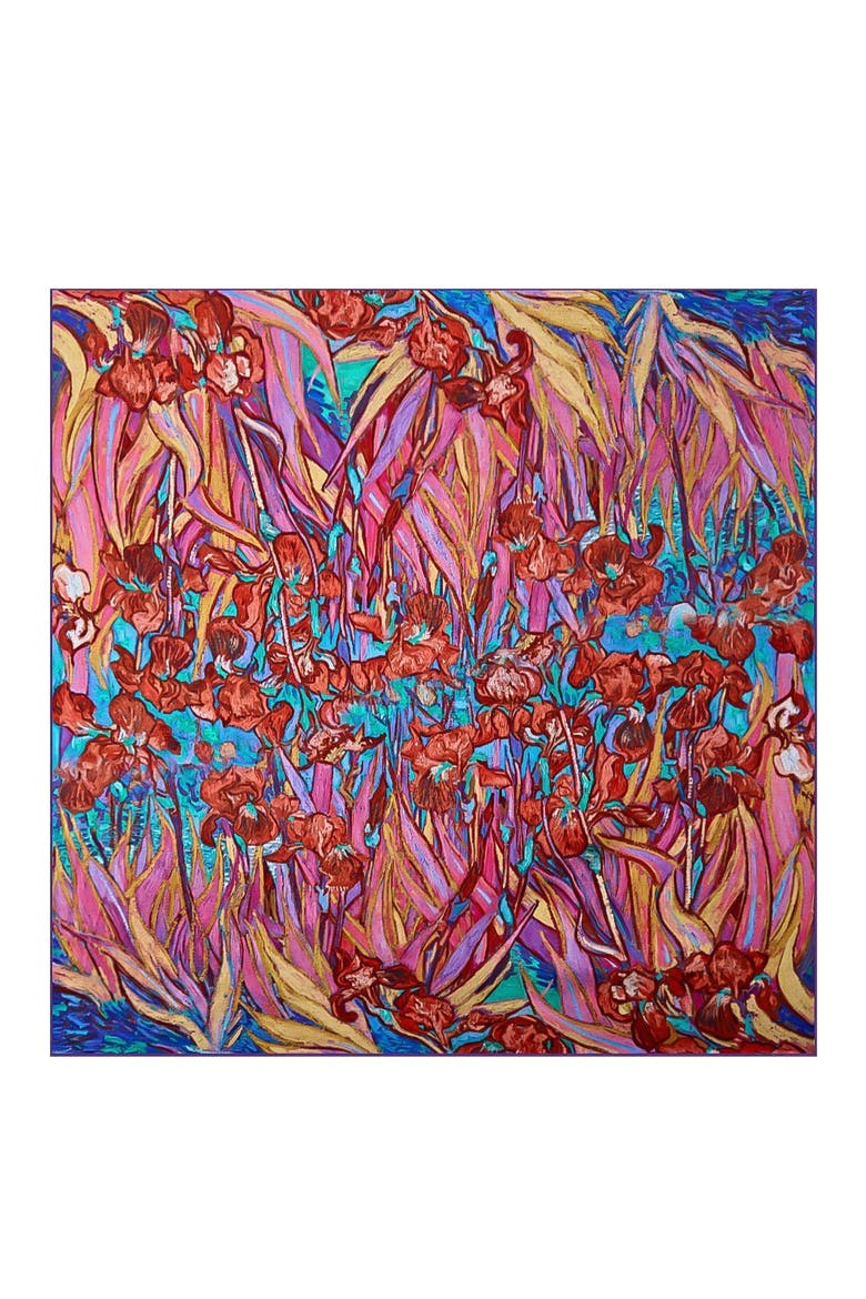 Pure Silk Abstract Square Scarf, Alternate, color, Multi
