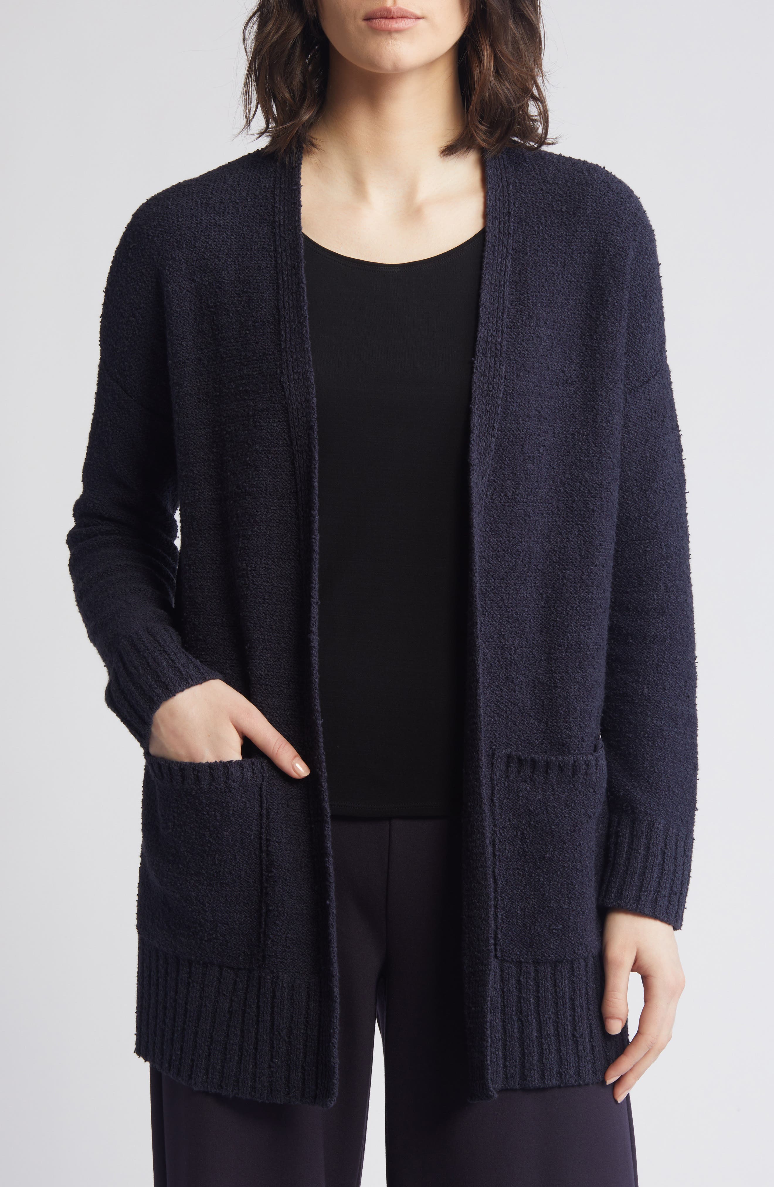 Eileen Fisher Organic Cotton Bouclé Cardigan