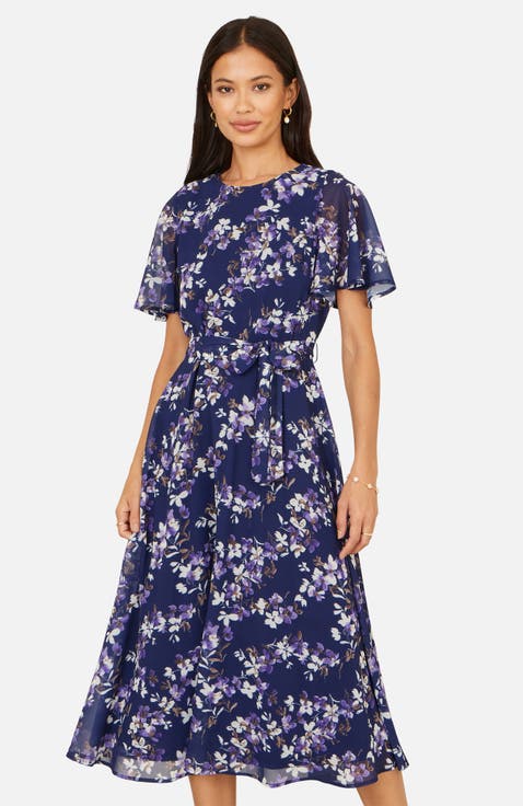 Blossom Print Midi Skater Dress
