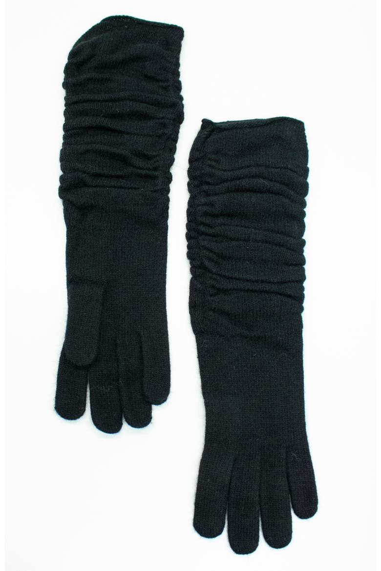 Rouched gloves, Main, color, BLACK