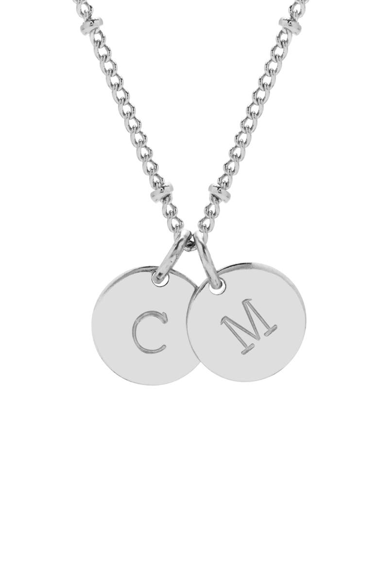 Madeline Personalized Two Initial Pendant Necklace, Main, color, SILVER