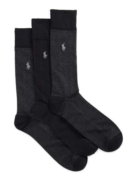 Big & Tall 3-pk Classic Pattern Crew Socks V2