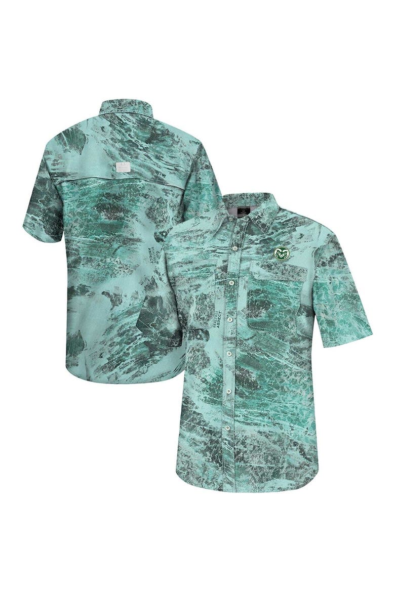 Men's Colosseum  Green Colorado State Rams Realtree Aspect Charter Full-Button Fishing Shirt, Main, color, Green
