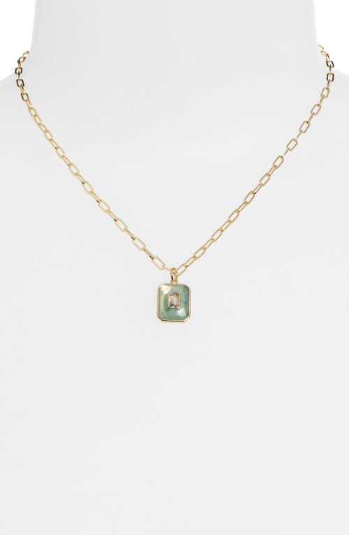 LEITH LEITH CUBIC ZIRCONIA INLAY STONE PENDANT NECKLACE