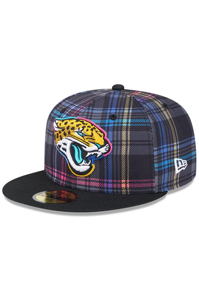 Men's New Era Black Jacksonville Jaguars 2024 NFL Crucial Catch Plaid 59FIFTY Fitted Hat, Alternate, color, Black