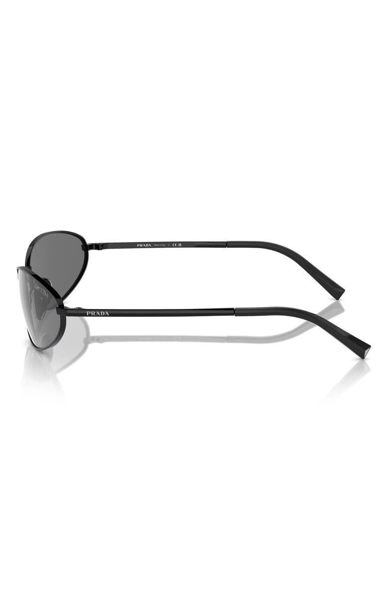 Prada 59mm Oval Sunglasses, Alternate, color, Black