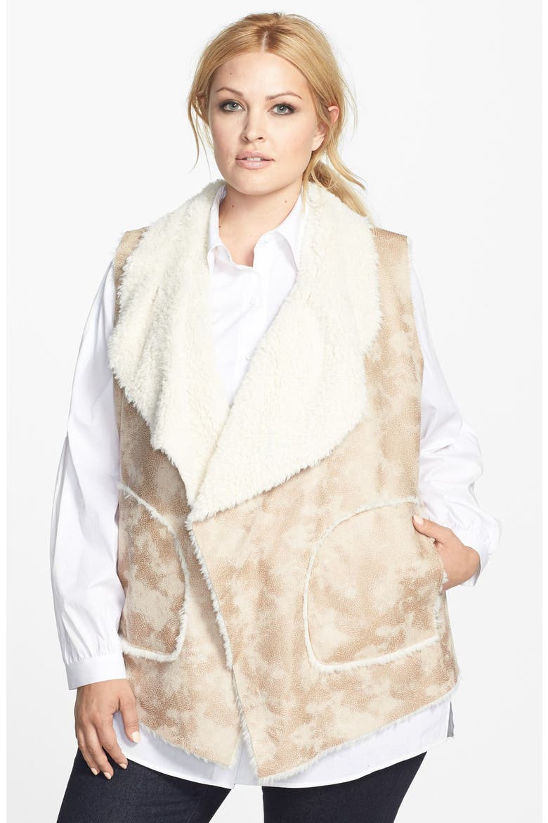 Faux Shearling Vest, Main, color, PEARL