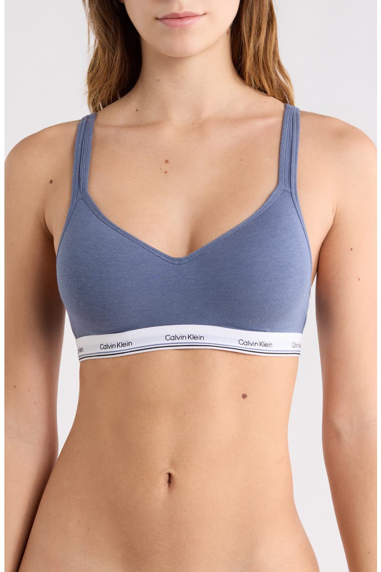 Balance Padded Wire Free Bralette, Main, color, SCORCHED DENIM