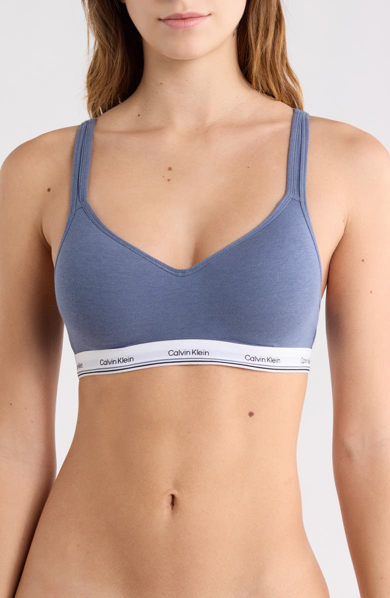 Calvin Klein Padded Wire Free Bralette, Main, color, Scorched Denim