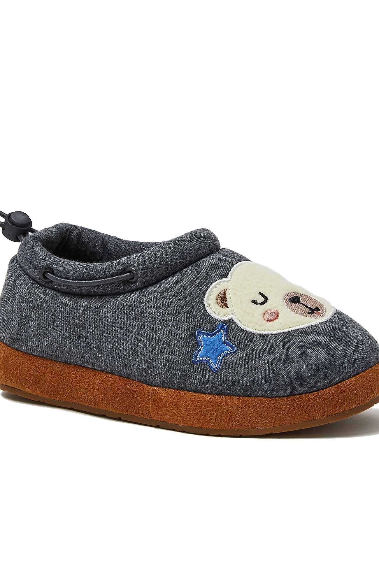 Lands' End Kids Sweet Dreams Adjustable Toggle Fleece Lined Slippers, Main, color, Gray Sleeping Bears