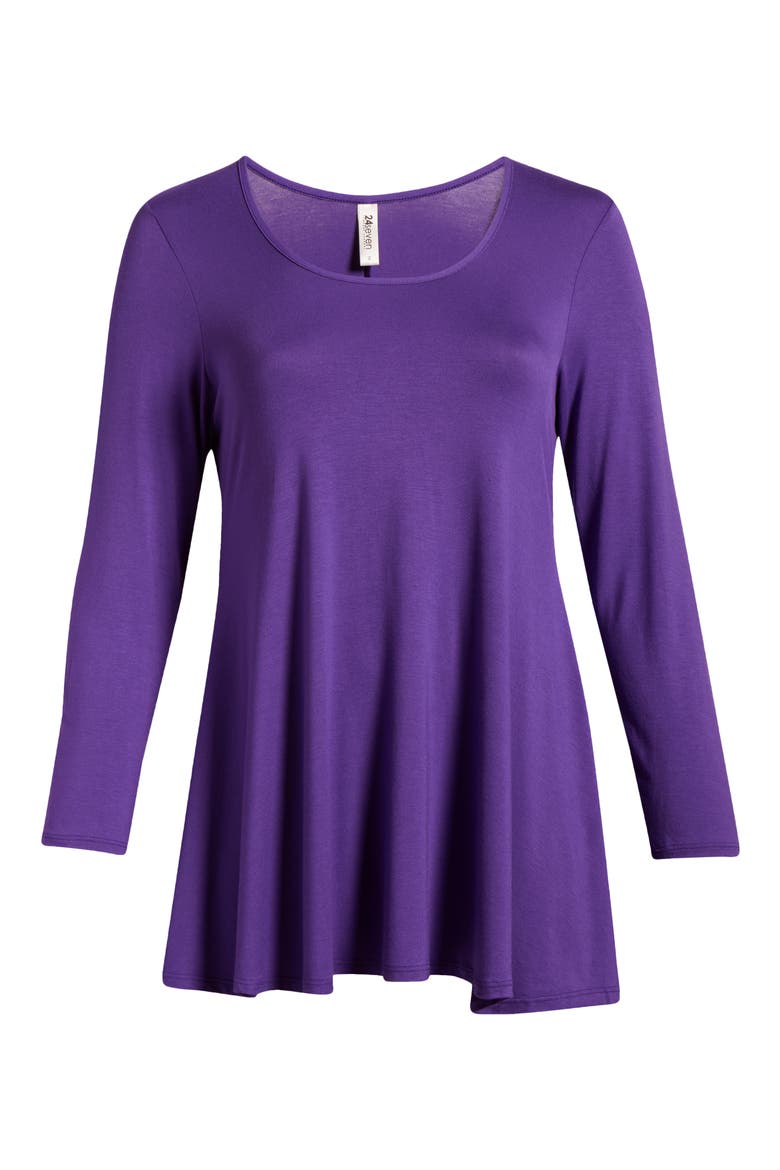 Swing Asymmetric Hem Tunic Top, Alternate, color, AMETHYST