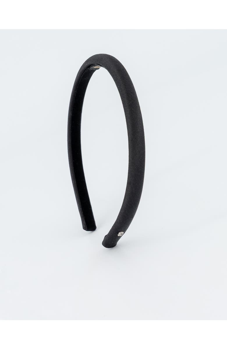 Alexandre de Paris Douceur Silk Satin Headband, Main, color, Black