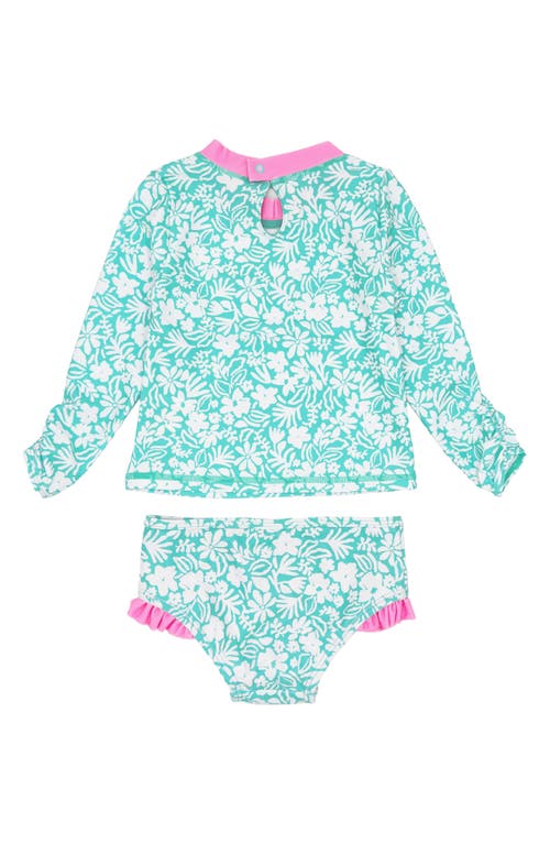 Feather 4 Arrow Beach Babe Long Sleeve Two-piece Rashguard Swimsuit In Pool Blue