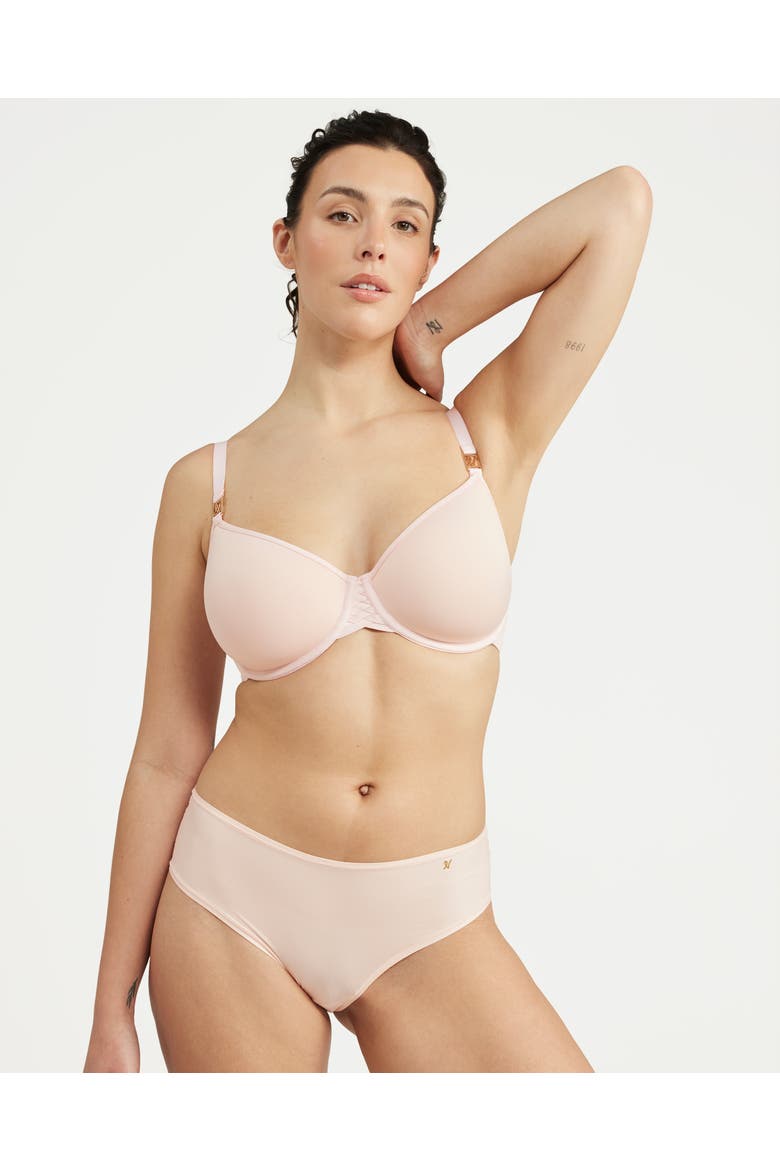 The Stretch Mid Rise Bikini Brief, Alternate, color, BLUSH PINK