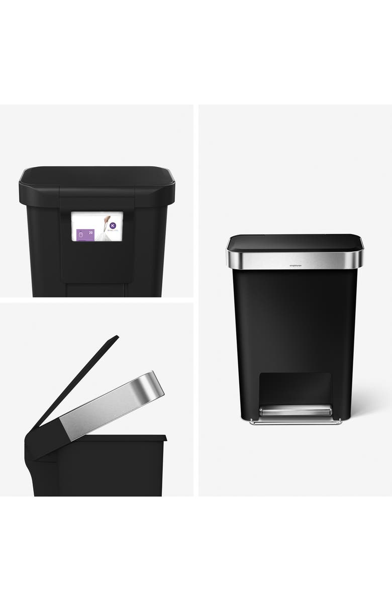 simplehuman 45L Soft Close Step Trash Can, Alternate, color,